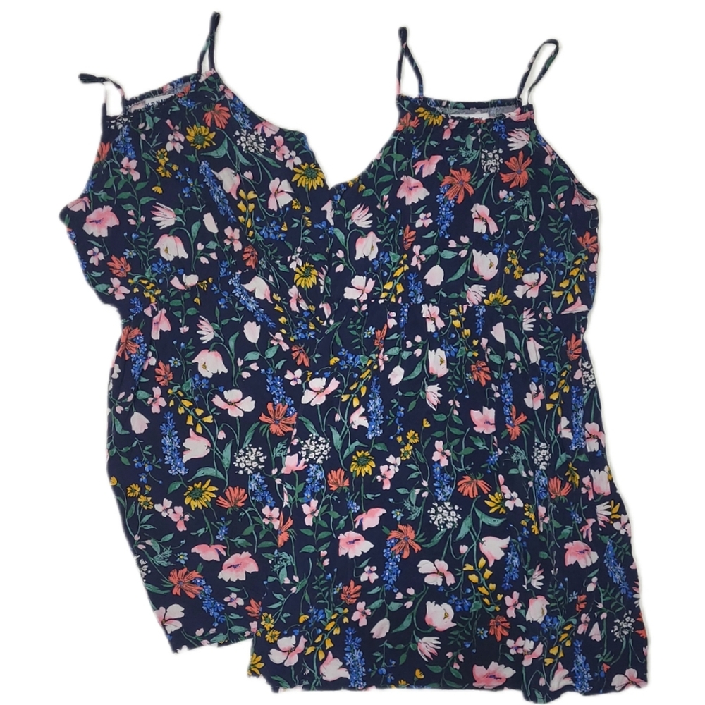 Girl's "sister set" of matching casual dresses. Sz M & Sz L.